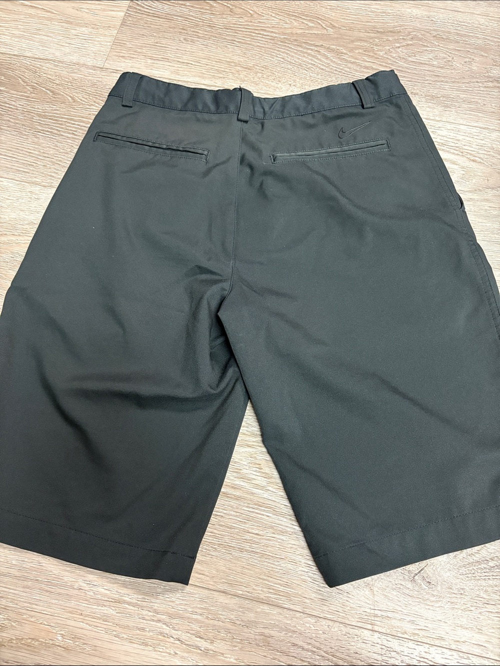 Nike Black Flat-Front Boys Golf Shorts